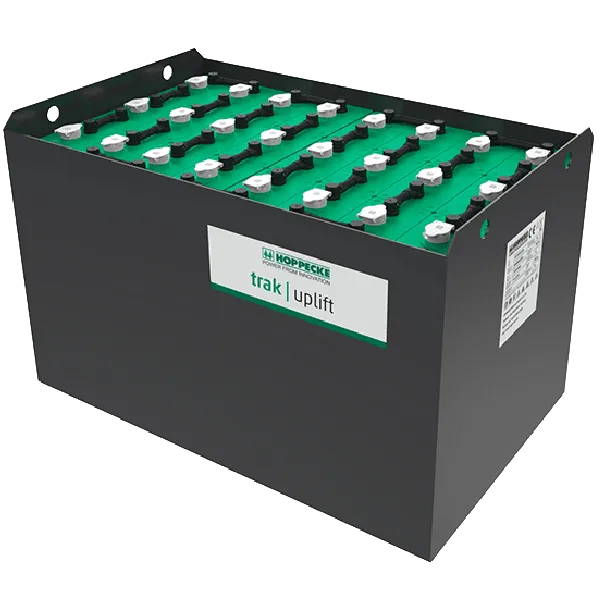 Batería de tracción Hoppecke Trak Uplift para montacargas eléctricos.