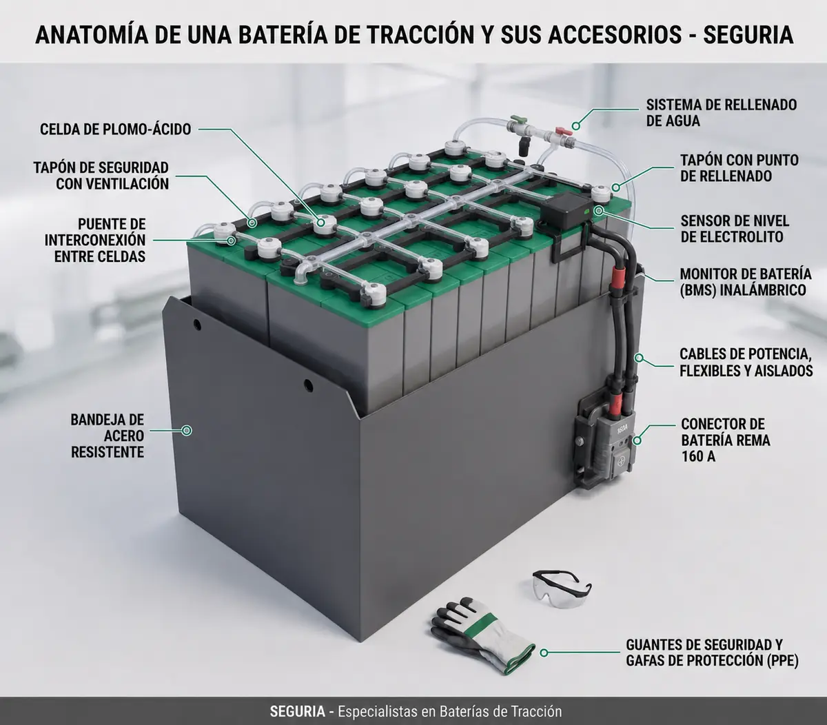 batería de tracción accesorios